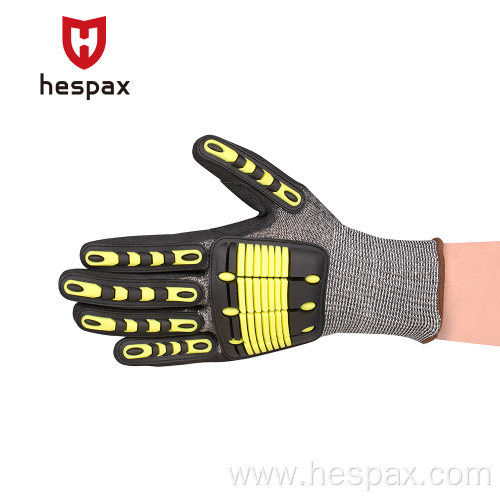 Hespax Touch Screen Sandy Nitrile Cut Resistant Gloves